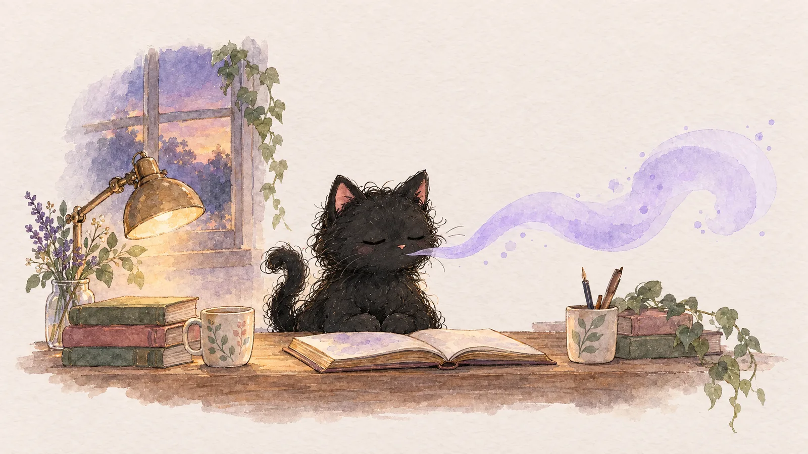 Mochi the black cat, the physiological sigh.